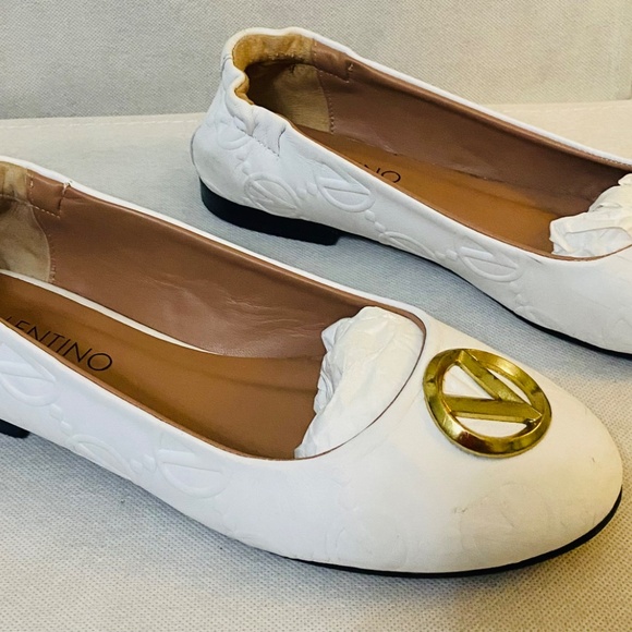 Valentino Calliope White Leather Ballet Flats - Size 8 - Picture 3 of 5